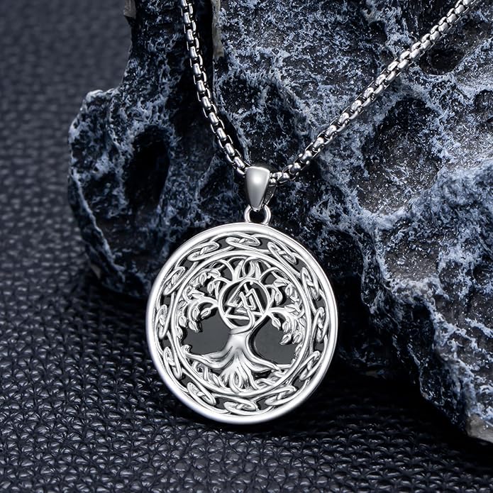 Taioiat viking Pendant Necklace for Men Nordic Celtic 925 Sterling Silver Vintage Mjolnir Jewelry Norse Vikings Gift for Women
