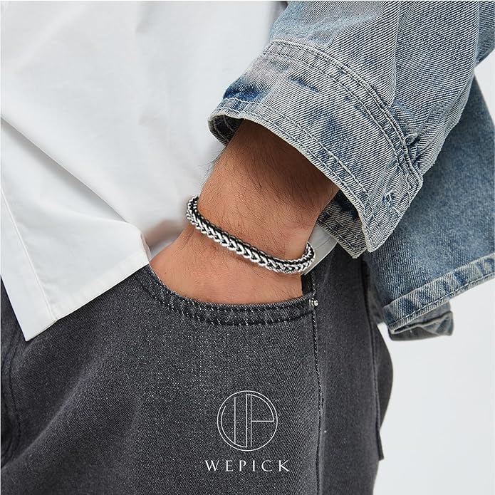 Gold-Plated Bracelets for Men 18K Gold Plated Franco Link Chain Stainless Steel Bracelet Adjustable Bracelet Mens Jewelry Birthday Gift