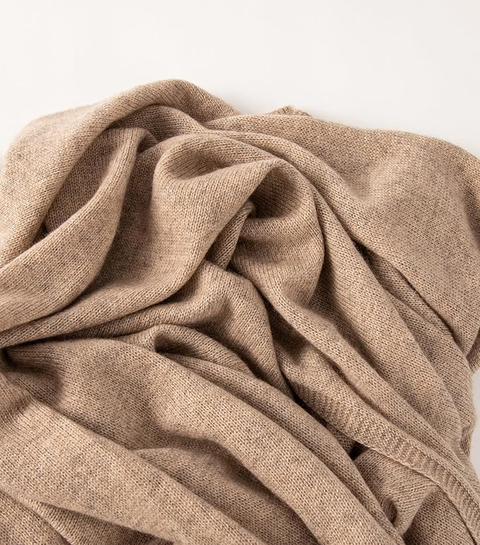 ENETIX Women's Cashmere Wool Oversized Shawl Wrap, Solid Color Pashmina Ultra Soft Stole Scarf for Women with Gift Box