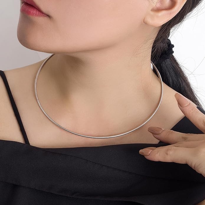 Women 925 Sterling Silver 2MM Solid Dome Collar Necklace Simple Fashion Golden 16 "18" 20 "+1.9 "Adjustable Length Choker Fine Jewelry Gifts