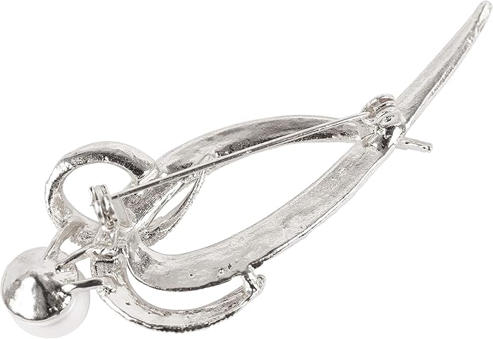 Touchstone Indian Bollywood Handcrafted Designer Jewelry Brooch Lapel Pin in Gold Or Silver Tone for Women.