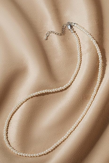 BABEYOND Round Imitation Pearl Necklace Wedding Pearl Necklace for Brides