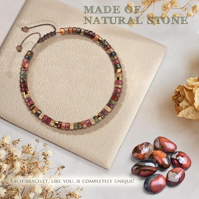 30th 40th 50th 60th 70th 80th Birthday Gifts for Women, Natural Stone Bracelet Birthday Gifts for Mom Daughter Grandma Sister Friends Coworker