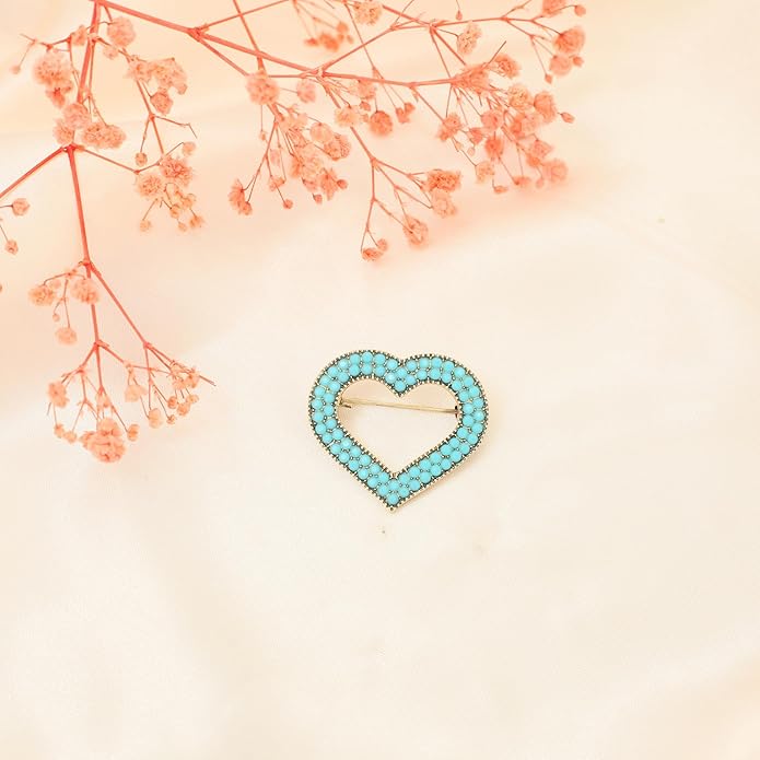 Turquoise West Cowboy Oval Tear Drop Brooch Pin for Women Retro Brooches Pins Classic Fashion Jewelry Accessories Gift