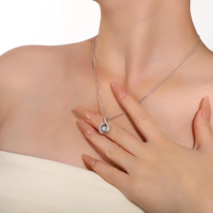 Sterling Silver Lab Grown Diamond Halo Pendant Necklace, Chain Included,ideal gift for anniversaries, birthdays, or any milestone celebration
