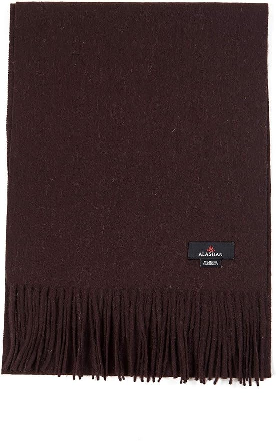Alashan Cashmere Ultra-Fine Merino Wool and Cashmere Blend Woven Scarf -Luxe fabric-Lightweight- 72" x 12"