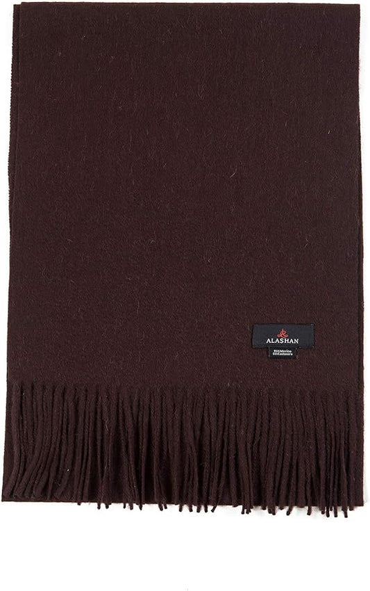 Alashan Cashmere Ultra-Fine Merino Wool and Cashmere Blend Woven Scarf -Luxe fabric-Lightweight- 72" x 12"