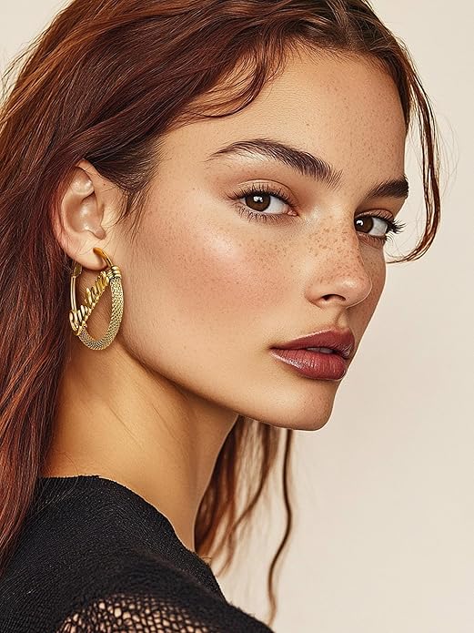 PROSTEEL 30/40/60/80/100mm Chunky Hoop Earrings For Women Gold Plated/Black Stainless Steel Hoops Earrings Statement Jewelry