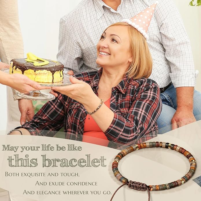 30th 40th 50th 60th 70th 80th Birthday Gifts for Women, Natural Stone Bracelet Birthday Gifts for Mom Daughter Grandma Sister Friends Coworker