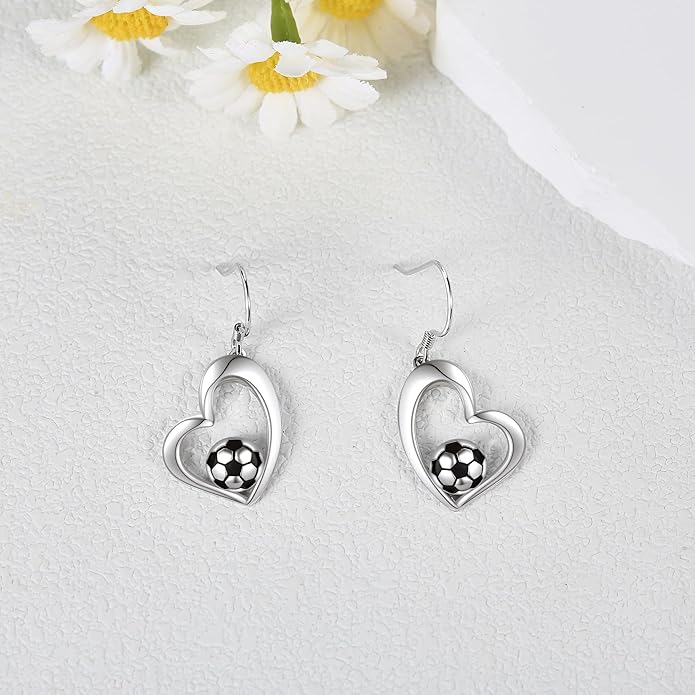 Pickleball/Tennis/Soccer/Volleyball/Golf/Hockey/Basketball Earrings for Women 925 Sterling Sliver Sports Ball Earrings Pickle Ball Dangle Earrings Pickleball Jewelry Gifts for Women Lover