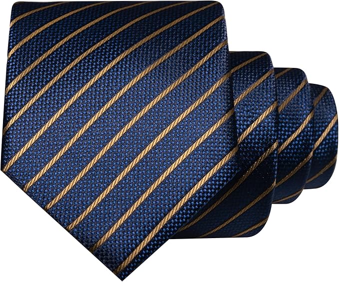 JEMYGINS Mens Tie and Pocket Square,Lapel Pin,Cufflinks,Tie Clip Sets with Gift Box 5PCS