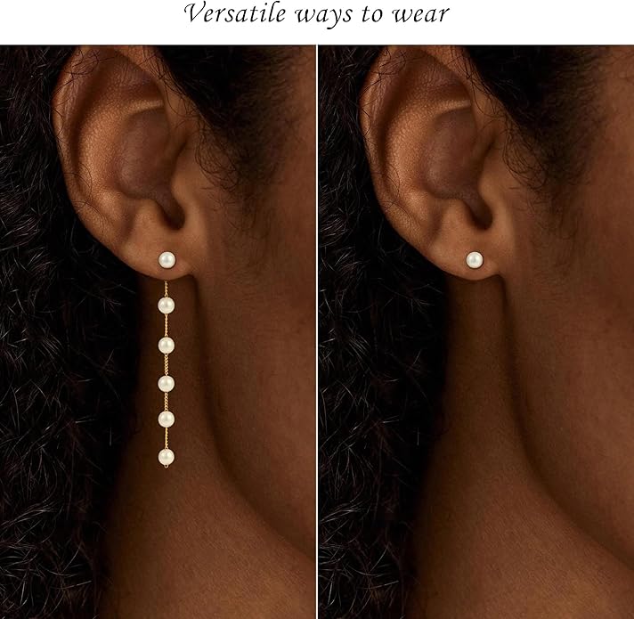 Pearl Necklaces for Women Trendy, 18K Gold/Silver Plated Layered Pearl Necklace Dainty Pearls Choker Necklace and Earring Set Simple Pearls Bracelets Wedding Prom Gold Jewelry for Women Gifts