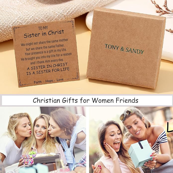TONY & SANDY Christian Gifts for Women, Religious Cross Bracelet Jewelry, Easter Basket Stuffers for Teens Kids Adults, Faith Confirmation Baptism Christmas Birthday Gifts for Women