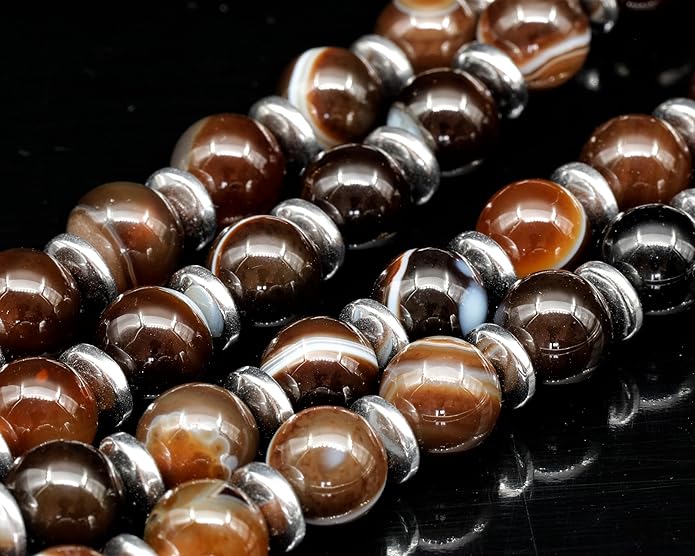 Natural Carnelian Agate Silver Pendant, Genuine Black Onyx Beaded Necklace, Gemstone Strong Necklace, 18x13 Cabachon, Fashion Dainty Jewelry, Healing Crystal Chakra Necklace, Minimalist Necklace