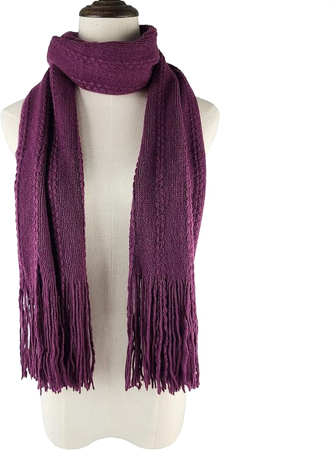 BRUCERIVER Women's Ultra Soft Knit Scarf & Glove Set Touchscreen Function Cable Design