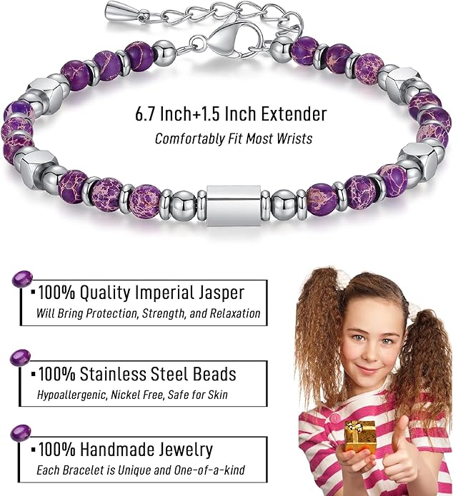 Tiny Gemstone Beaded Bracelets for Women Teen Girls, You are Awesome Jewelry Gifts for Women, Friends, Sister, Mom, Daughter...