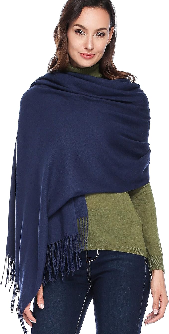 HOYAYO Extra Large Thick Pashmina Shawl Wraps - Wool Soft Winter Warm Scarves Travel Blanket for Women