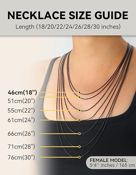 ChainsHouse Snake Chain Necklace for Women 1.2mm, 18-30" Adjustable with 5cm Extender for Pendants Lockets, Rose Gold/Stainless Steel/Black/14K Gold Hypoallergenic Dainty Jewelry Gift