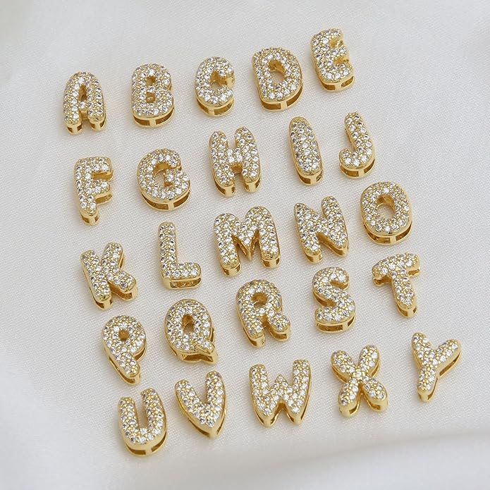 Custom Diamond Bubble 3D Letter Necklace Puffy Personalized Initial Charm with Zircon,18K Gold Plated Dainty Balloon Name Necklace for Women, Handmade Jewelry Gift for Her,Mother's Day