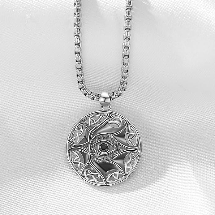 Evil Eye Necklace for Women 925 Sterling Silver, Protection Necklace with Blue Evil Eye Charm, Evil Eye/Lotus Pendant Jewelry, Birthday Christmas Gifts for Her