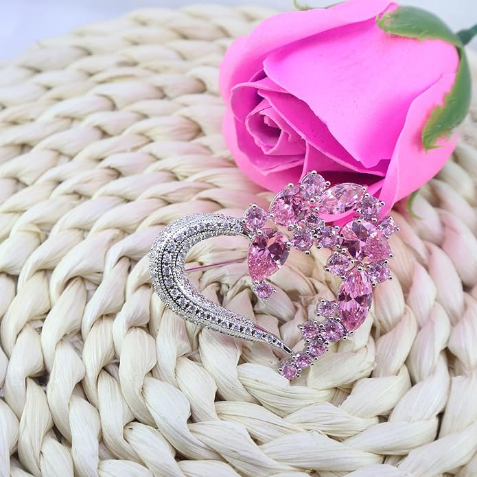 Brooch Pins for Women Girls Fashion Flower Crystal Rhinestone Pearl Jewelry