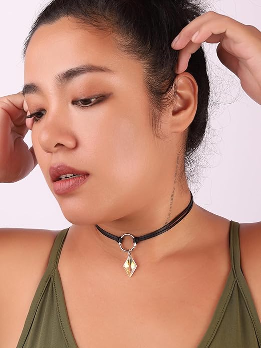 Sacina Crystal Black Choker for Women, Boho Gothic Necklace, Goth Choker Christmas Jewelry Gift