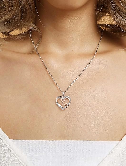 INFUSEU Unique Initial Necklaces for Women Girls Small Heart Letter Jewelry, Meaningful Personalized Gifts
