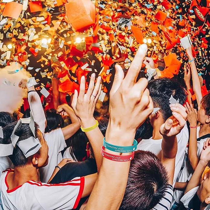 10-5000PCS Custom Rubber Bracelets Bulk, Personalized Silicone Wristbands with Text/Clipart, Customizable Silicone Bracelets for Sport, Events, Support, Parties,Fundraising