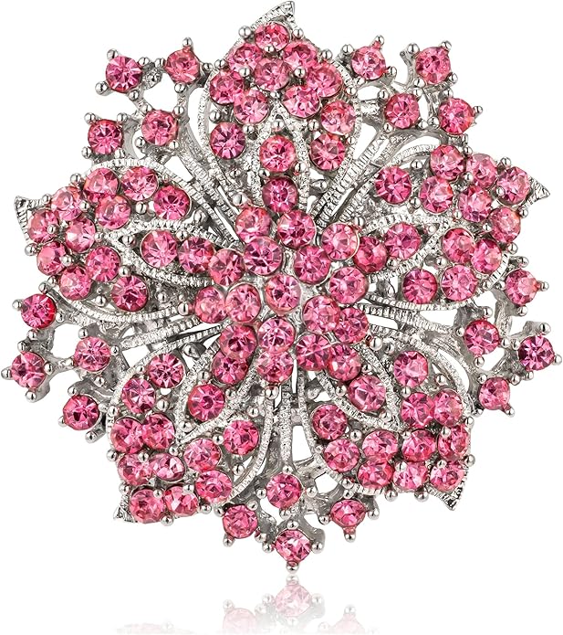 HAISWET Womens Flower-shape Statement Brooch Pin Crystal Brooch for Women