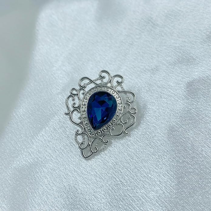 Vintage Silver Color Men's Brooches for Women Lovely Water Drop Badge Flame Crystal Brooch Lapel Pins Fashion Jewelry