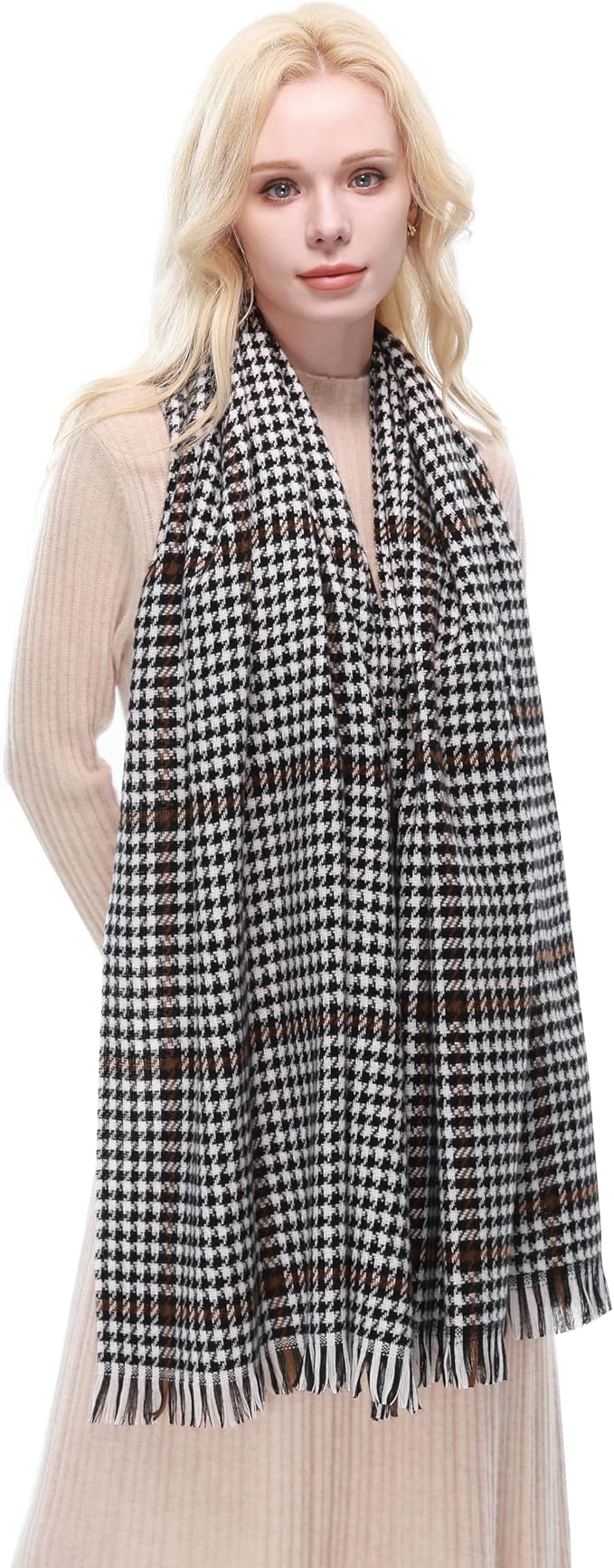 RIIQIICHY Plaid Scarf for Women Fall Winter Pashmina Scarves Wraps for Cold Weather Warm Large