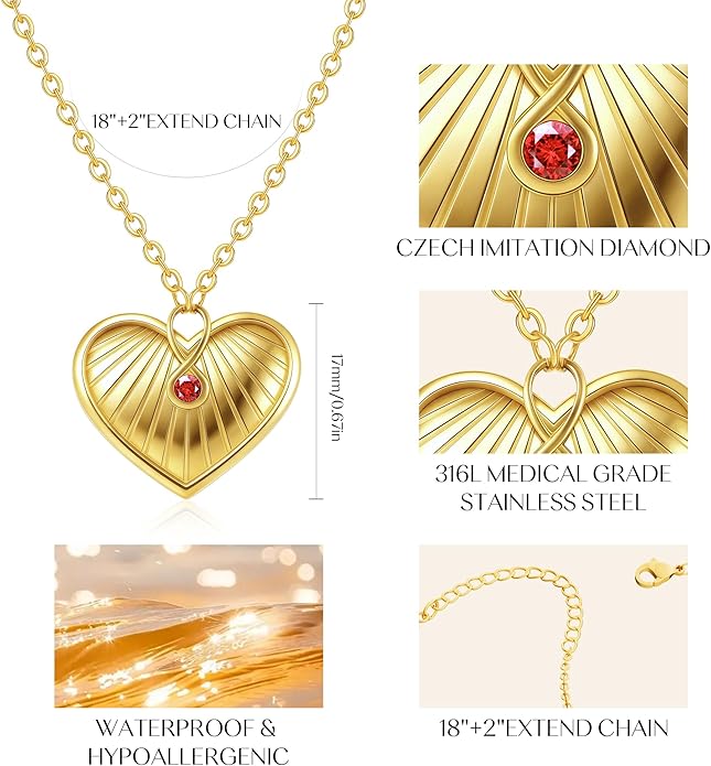 Infinity Heart Necklace,Pendant Necklace for Women Engraved with 'FOREVER LOVE',Heart Pendant Necklace with Cubic Zirconia,Anniversary Eternity Jewelry Gift for Wife or Birthday Present for Women