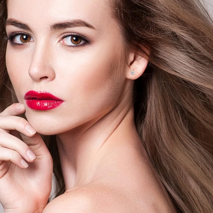 1/5 to 2 Carat TW Natural Real Diamond Solitaire Studs Earrings Available in 14K White and Yellow Gold with Secure Screw Back for Women and Men (Color J-K, Clarity I1-I2)