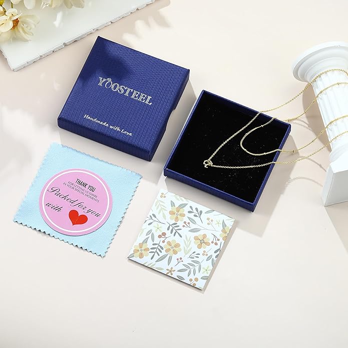 Yoosteel Layered Initial Necklaces for Women Teen Girls Trendy - Dainty Gold/Silver Letter A-Z Stack Initial Necklace Birthday Personalized Gifts for Women Jewelry