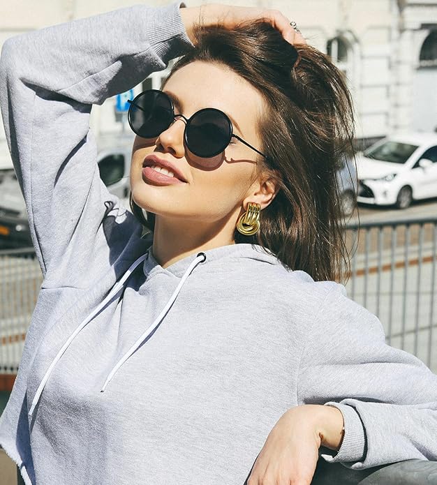 Geometric Earrings for Women, Chunky Dangle Earrings Trendy Vintage Statement Earrings Dupes Jewelry for Women