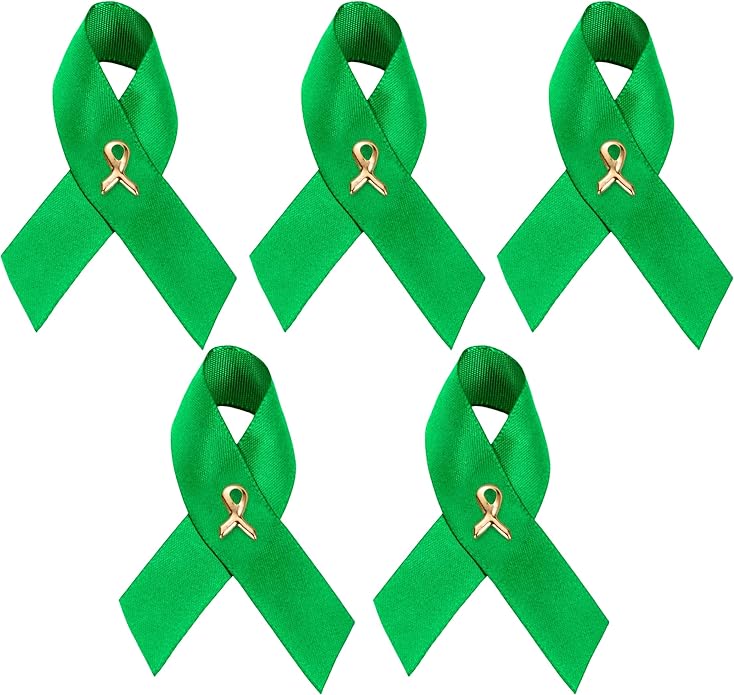 Green Ribbon Awareness Pins - Wholesale Pack Pins for Cerebral Palsy, Glaucoma, Mental Health, Bipolar Disorder, Organ Donation, Liver Cancer- Perfect for Gift-Giving and Fundraising