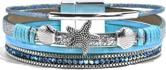 VIBILIA Boho Leather Wrap Bracelets for Women Multi-Layer Bracelets with Strong Clasp Jewelry for Women