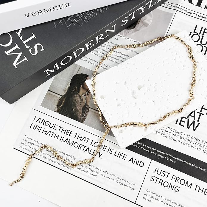 Irregular Y2k Long Y-shaped Necklace with Zircon Inlaid Sparkling Brick Tassel Pendant Double-Layer Chain High-end Fashion Accessory Women's