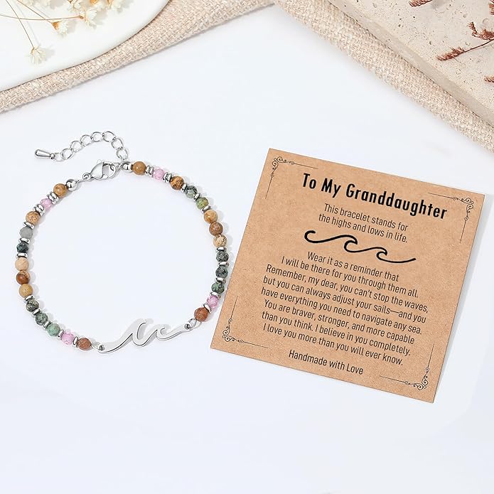 TONY & SANDY Friend Gifts for Women, Stocking Stuffers for Women, Sister Gifts from Sister, Wave Bracelet, Birthday Gifts for Woman, Bestie Friendship Bracelets, Unique Gifts for Her