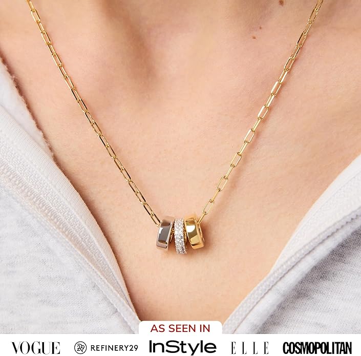 Ana Luisa Pendant Necklaces for Women - 14K Gold Plated and Silver Rhodium Necklace - Pearl, Heart, Circle, Moonstone, Gemstone, Knot Charm Styles - Hypoallergenic, Dainty, Trendy Layering Necklaces