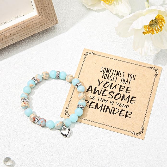 jewelrycard Sometimes You Forget Your Awesome Bracelets for Women, Birthday Christmas Gifts for Women Stocking Stuffers for Teen Girl Gifts Trendy Stuff, Inspirational Jewelry for Women Girls