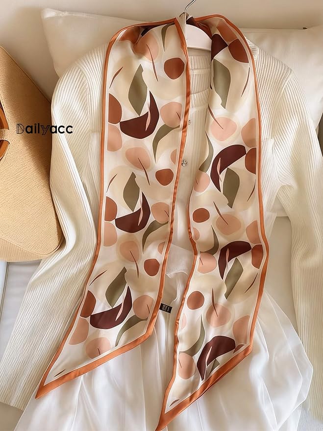 Dailyacc Hair Scarf for Women Fashion Silky Satin Headscarf Wrap Breathable Lightweight Neck Scarves For Handbag