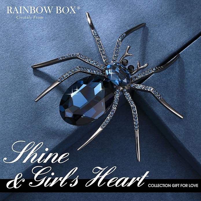 RAINBOW BOX Brooch Pins Rhinestone with Austria Crystal Jewelry Women's Brooches & Pins