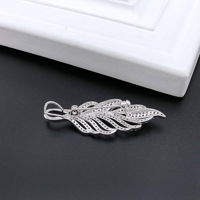 YOQUCOL Cubic Zirconia Crystal Rhinestone Wedding Brooch Pin for Women Brides Jewelry