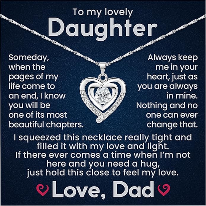 To My Daughter Necklace Gift From Father Jewelry Necklace Present From Dad In Birthday, Mother's Day Or Valentine's Day