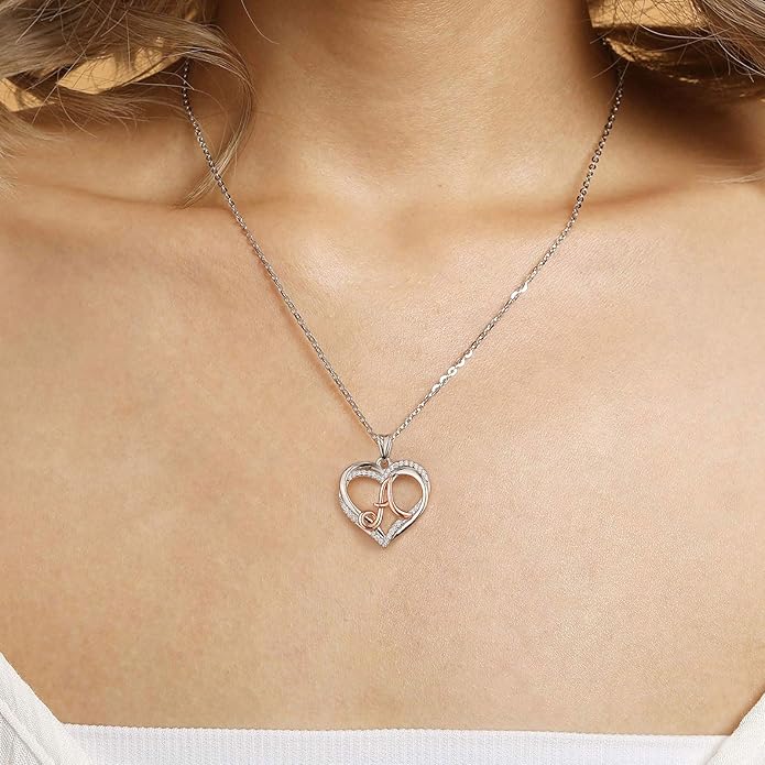 INFUSEU Unique Initial Necklaces for Women Girls Small Heart Letter Jewelry, Meaningful Personalized Gifts