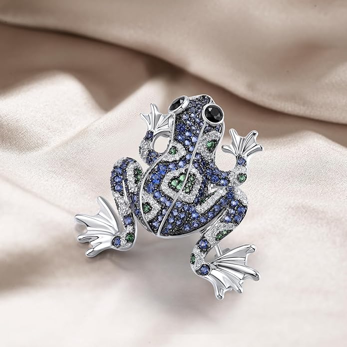 Santuzza 925 Sterling Silver Gemstone Pin Brooch for Women