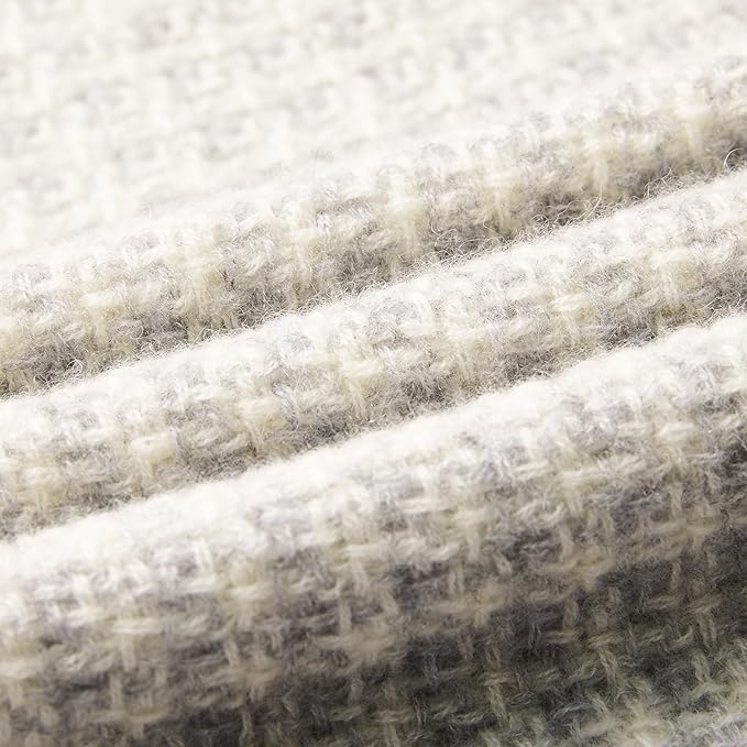 EURKEA 100% Cashmere 2025 Winter Scarf for Women Fringed Edges Warm & Soft Lightweight Solid/Plaid/Two-Tone Free Size