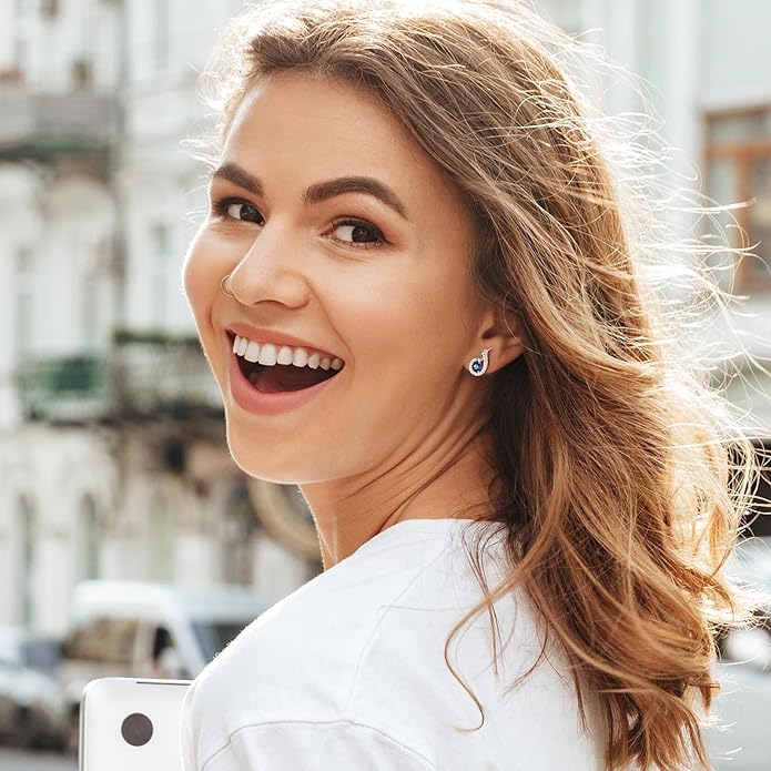 Kate Lynn "Rise From the Ashes" Sterling Silver Phoenix Earrings, Stud Earrings with Crystals from Austria, Packaged with Jewelry Box, Birthday Gifts for Women, Symbol of Luck and Renewal