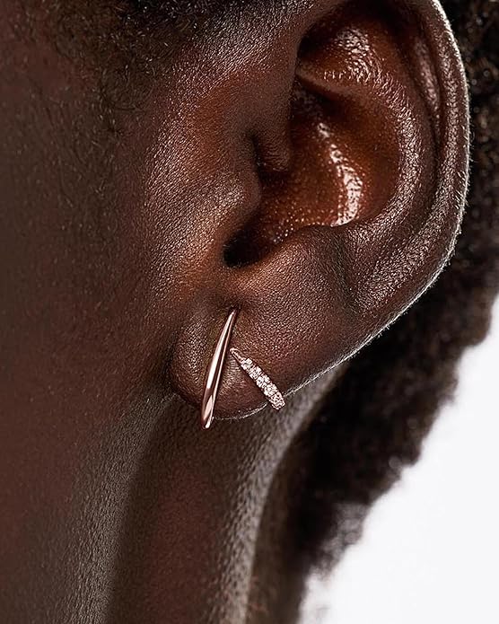 Gold Earrings for Women Trendy 14K Gold Plated Stud Earrings Dainty Minimalis Hypoallergenic CZ Earrings Jewelry Gifts for Her